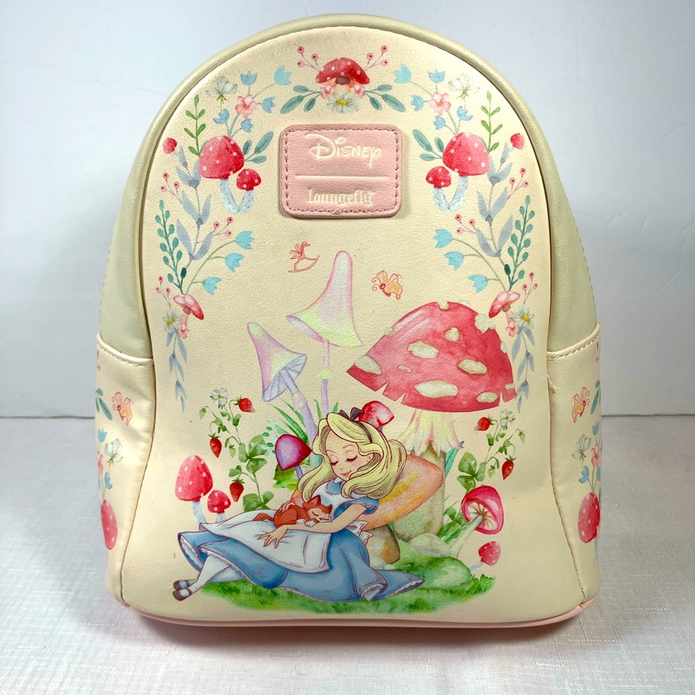 Disney Loungefly Alice In Wonderland Backpack Like New! Never Used!